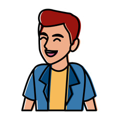 Man profile cartoon icon vector illustration graphic design