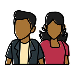 Couple of friends cartoon icon vector illustration graphic design