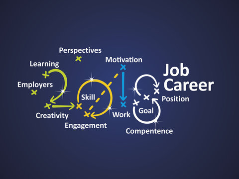 Job Career 2018 blue background vector