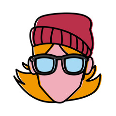 Faceless woman with glasses icon vector illustration graphic design