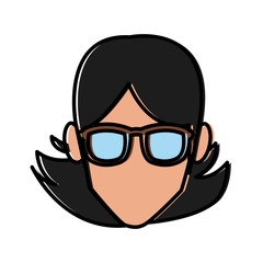 Faceless woman with glasses icon vector illustration graphic design