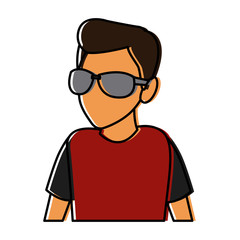 Man with sunglasses cartoon icon vector illustration graphic design