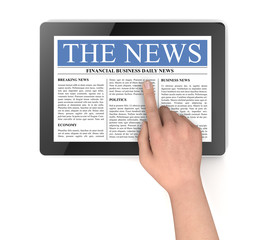 news on tablet concept  3d illustration