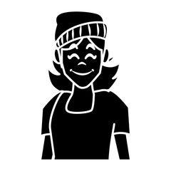 Woman profile smiling cartoon icon vector illustration graphic design