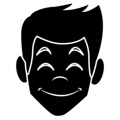 Man face smiling cartoon icon vector illustration graphic design