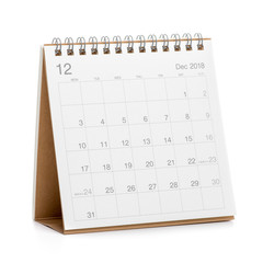 Minimal desk calendar 2018 isolated