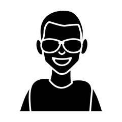 Man with sunglasses cartoon icon vector illustration graphic design