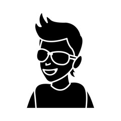 Man with sunglasses cartoon icon vector illustration graphic design