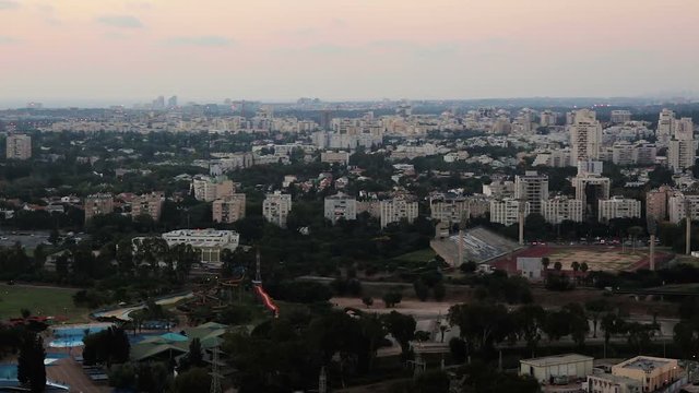 Aerial view of north Tel Aviv neighborhoods