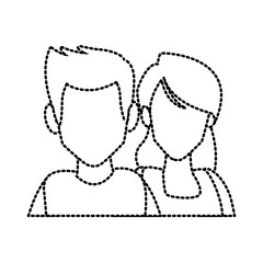 Couple of friends cartoon icon vector illustration graphic design