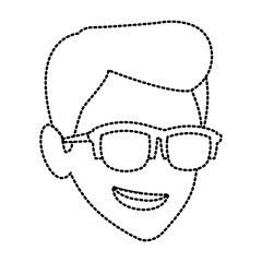 Man with sunglasses cartoon icon vector illustration graphic design