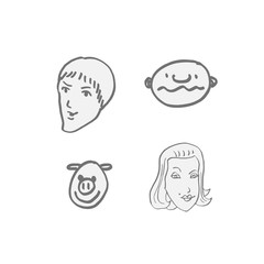 얼굴의 표정 / 손으로 그림 이모티콘 모음