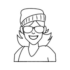 Faceless woman with glasses icon vector illustration graphic design