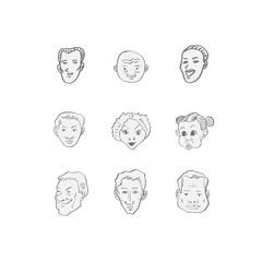 얼굴의 표정 / 손으로 그린 이모티콘 모음