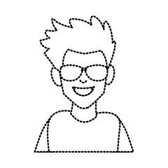 Man with sunglasses cartoon icon vector illustration graphic design