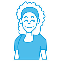 Woman profile smiling cartoon icon vector illustration graphic design