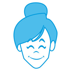 Woman face smiling cartoon icon vector illustration graphic design