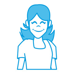 Woman face smiling cartoon icon vector illustration graphic design