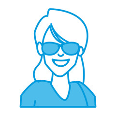 Obraz na płótnie Canvas Woman with sunglasses cartoon icon vector illustration graphic design
