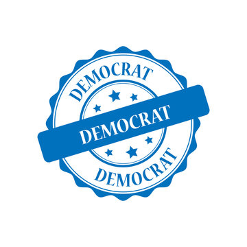 Democrat blue stamp illustration