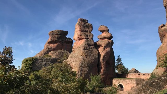 Natural landmark near town of Belogradchik footage - Tilting over sandstone and conglomerate formations in Western Bulgaria