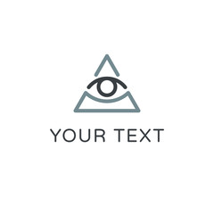 All seeing eye symbol, modern logo concept. Flat icon.