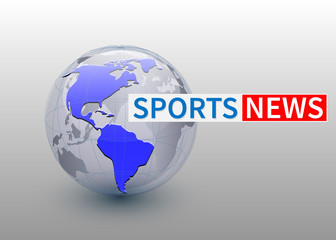 Sports news, world news backgorund with planet, TV news design. Vector