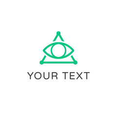 All seeing eye symbol, modern logo concept. Flat icon.