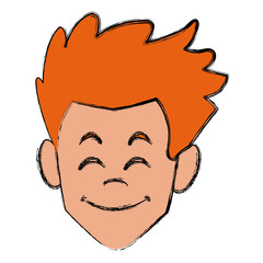 Man face smiling cartoon icon vector illustration graphic design