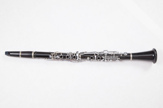 Black oboe on white background