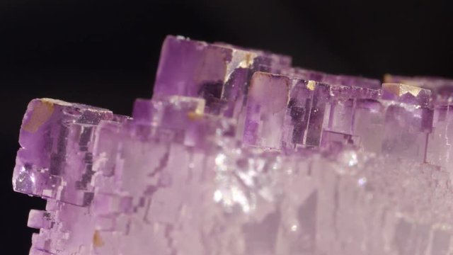 Macro translucent prism formation of violet semi precious amethyst