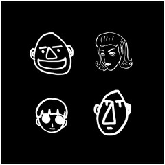 얼굴 일러스트 / 손으로 그린 이모티콘 모음