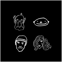 얼굴 일러스트 / 손으로 그린 이모티콘 모음