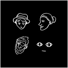 얼굴 일러스트 / 손으로 그린 이모티콘 모음