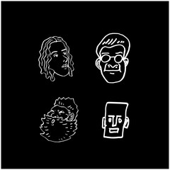 얼굴 일러스트 / 손으로 그린 이모티콘 모음