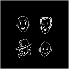 얼굴 일러스트 / 손으로 그린 이모티콘 세트