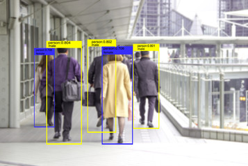 Machine learning systems concept ,Remembering people in big cities