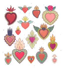 Sacred mexican heart color set