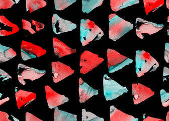 Watercolor triangle pattern. Simple geometric seamless pattern.