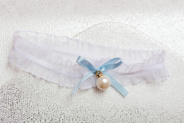 Beautiful wedding stocking suspender detail