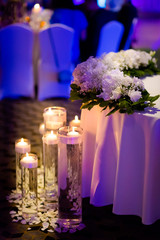 Beautiful wedding reception table decoration