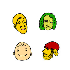 이모티콘 모음 / 손으로 그린 얼굴의 표정