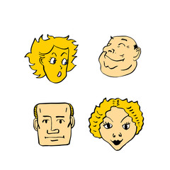 이모티콘 모음 / 손으로 그린 얼굴의 표정