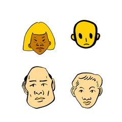 이모티콘 모음 / 손으로 그린 얼굴의 표정