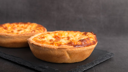 rice pie on a grey table top