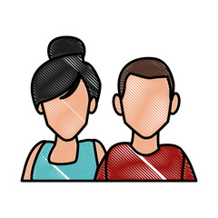 Couple of friends cartoon icon vector illustration graphic design