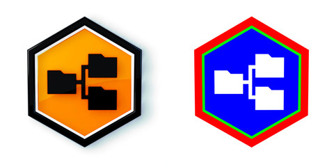 Obraz premium Ikona sześciobok 3D sześciokąt