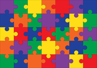 Colourful puzzle vector background, A4, EPS10