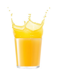 Naklejka na ściany i meble glass of splashing orange juice