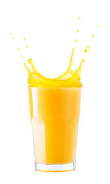 glass of splashing orange juice